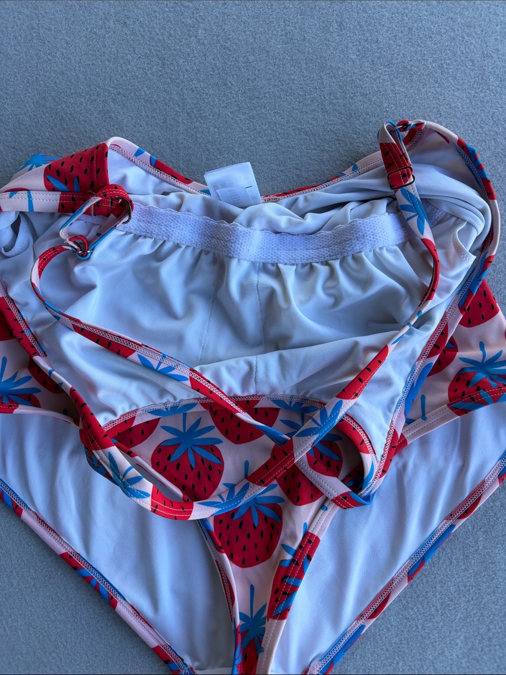 Strawberry Print Pink One-Piece Swimsuit - Picture 3 of 4